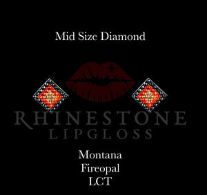 Diamond 3-Color  Mid Size -  Montana Outline, Fire Opal Center, Light Colorado Topaz Fill
