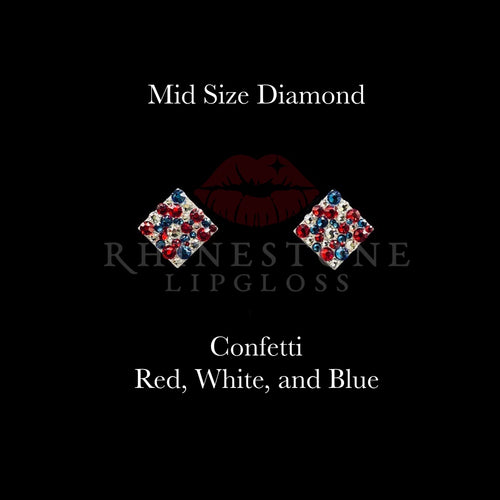 Diamond Mid Size  Confetti - Red, White, Blue