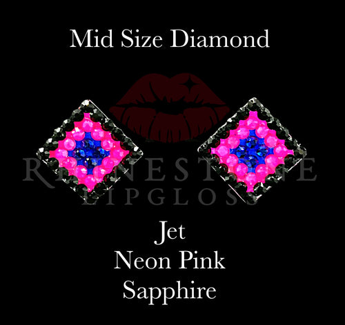 Diamond 3-Color  Mid Size - Jet, Neon Pink, Sapphire