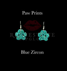 Paw Print Dangle Blue Zircon