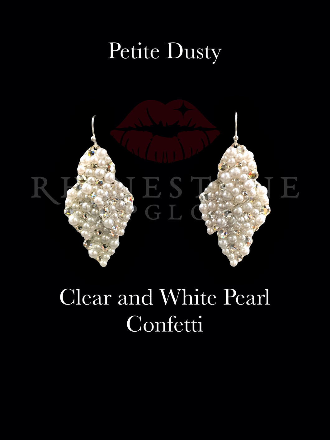 Petite Dusty Confetti - White Pearl and Clear