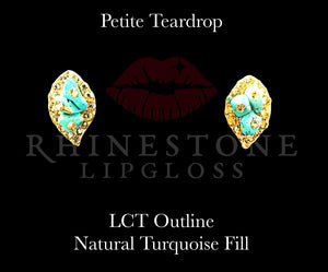 Petite Teardrop Light Colorado Outline, Natural Turquoise Fill, Light Colorado Topaz Accents