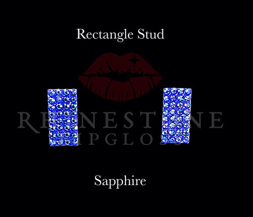 Rectangle Stud Sapphire