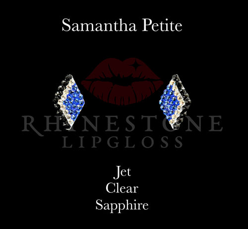 Samantha Petite Edge Jet, Clear Center, Sapphire Fill
