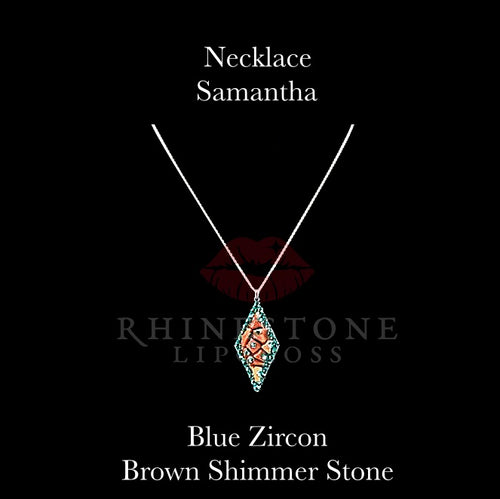 Necklace Samantha Brown Shimmer Stone Blue Zircon Accents