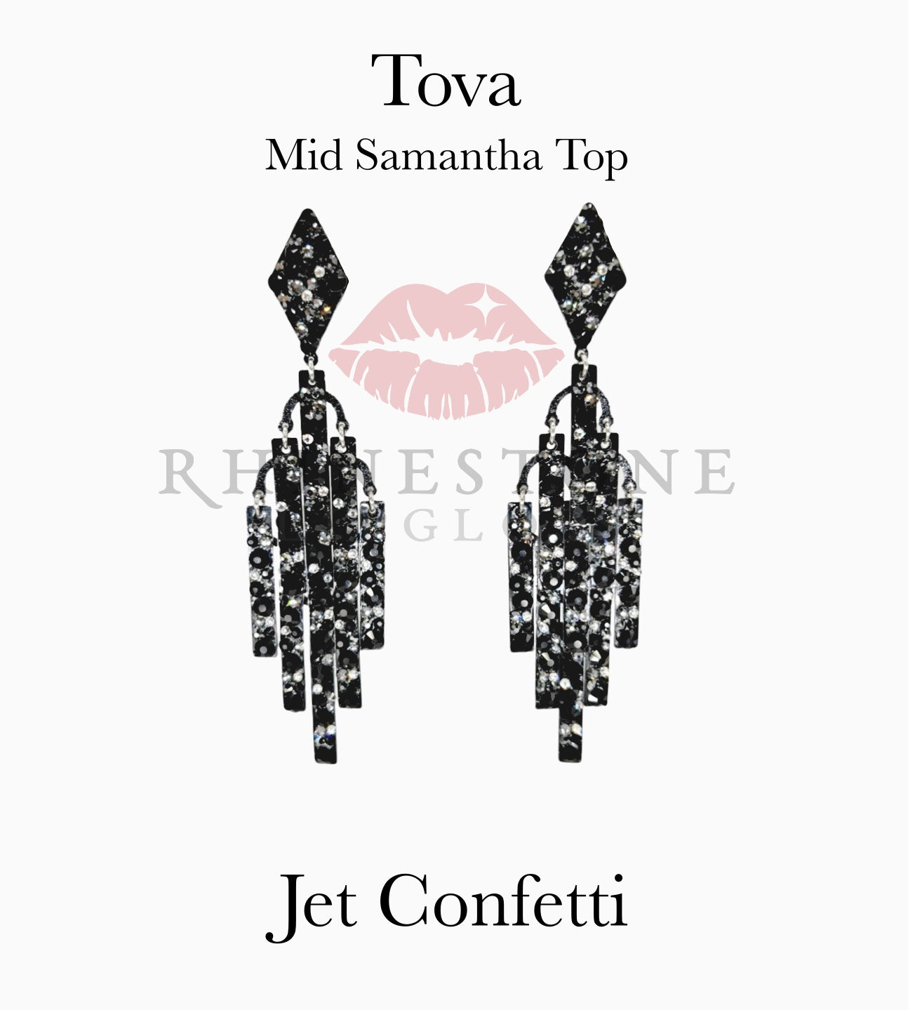 Tova Bar Chandelier Exclusive Confetti Jet Confetti Earrings