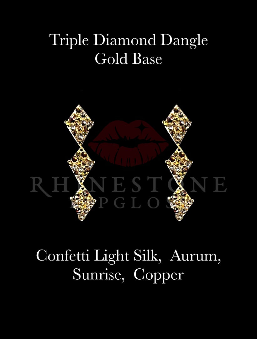 Triple Diamond Dangle Confetti Light Silk, Aurum, Sunrise, Copper