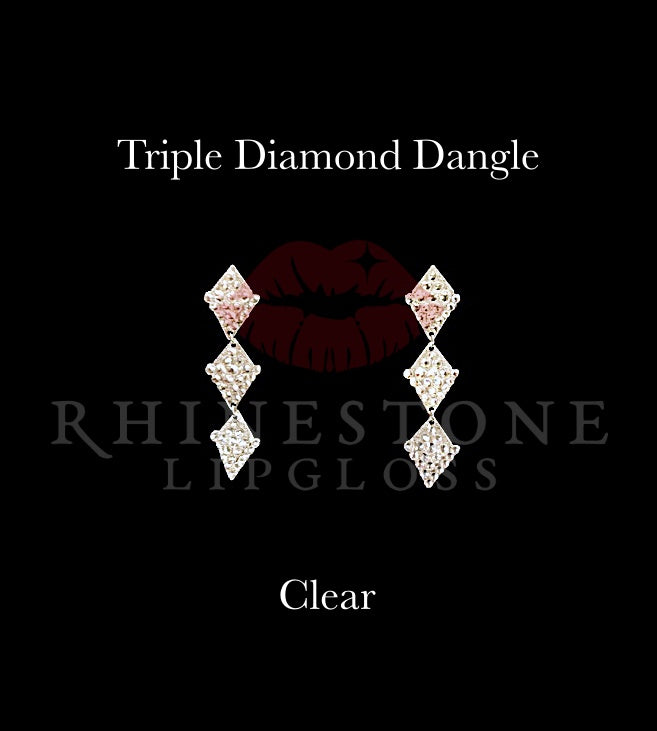 Triple Diamond Dangle - Clear, Clear Fill