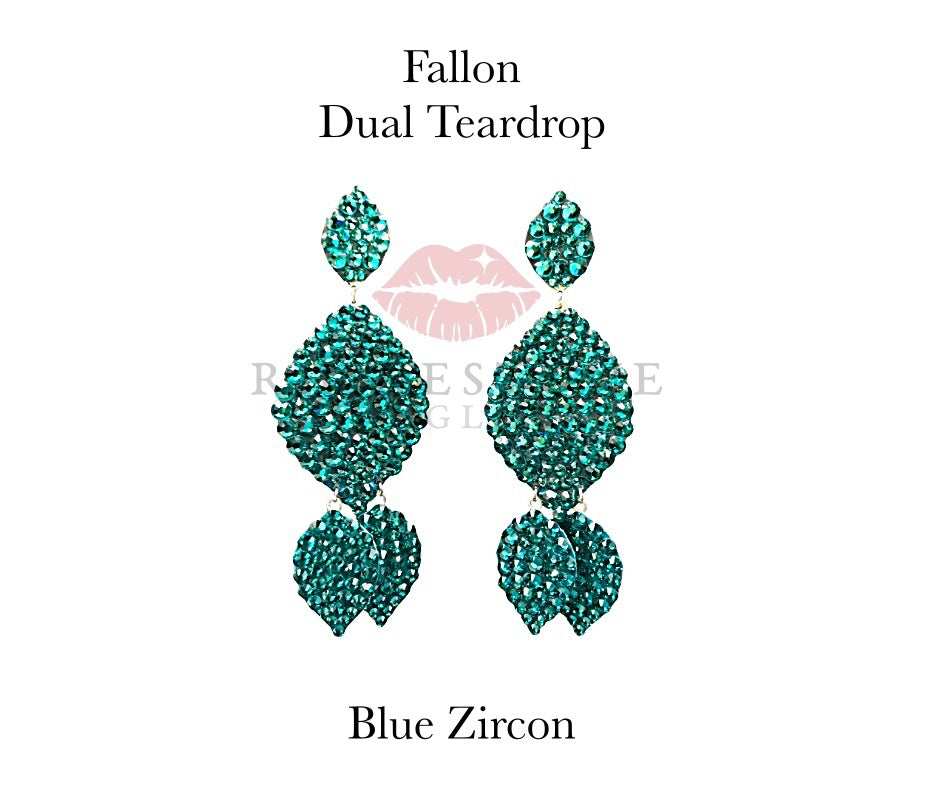 Fallon with Dual Teardrops Blue Zircon