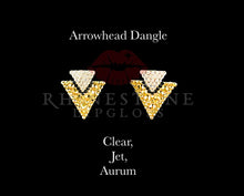 Arrowhead Dangle Tri Color Dangle - Aurum, Jet Line, Clear Top