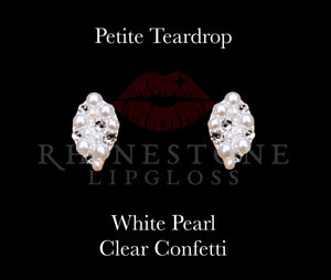 Petite Teardrop Confetti White Pearl Clear