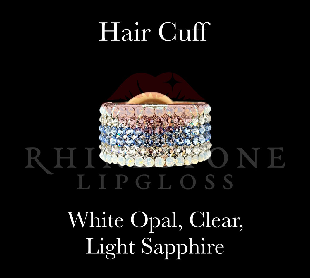 Hair Cuff for Ponytail - White Opal, Clear, Light Sapphire