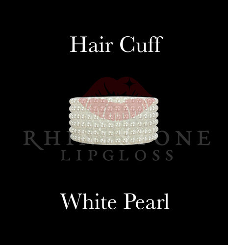 Hair Cuff for Ponytail - White Pearl