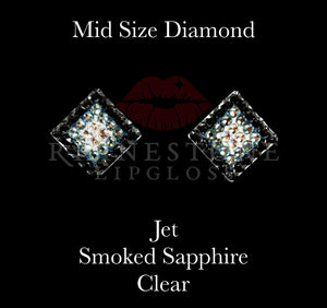 Diamond 3-Color Mid Size - Jet Outline, Smoked Sapphire Center, Clear Fill