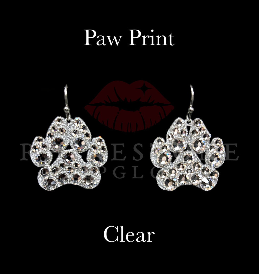 Paw Print Dangle Clear