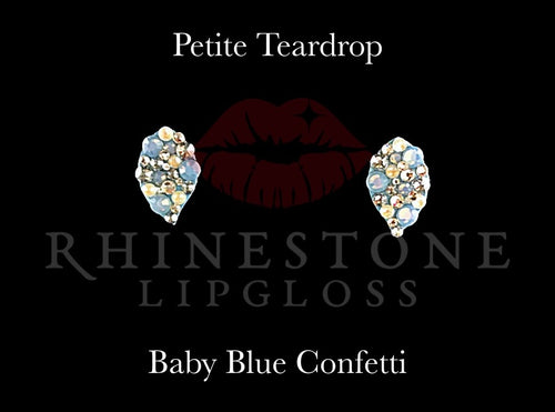 Petite Teardrop Baby Blue Confetti