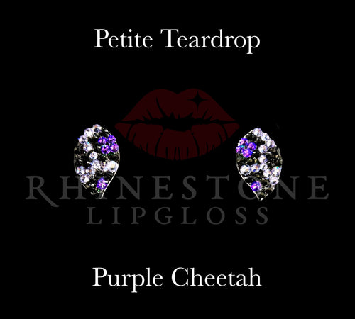 Petite Teardrop Purple Cheetah