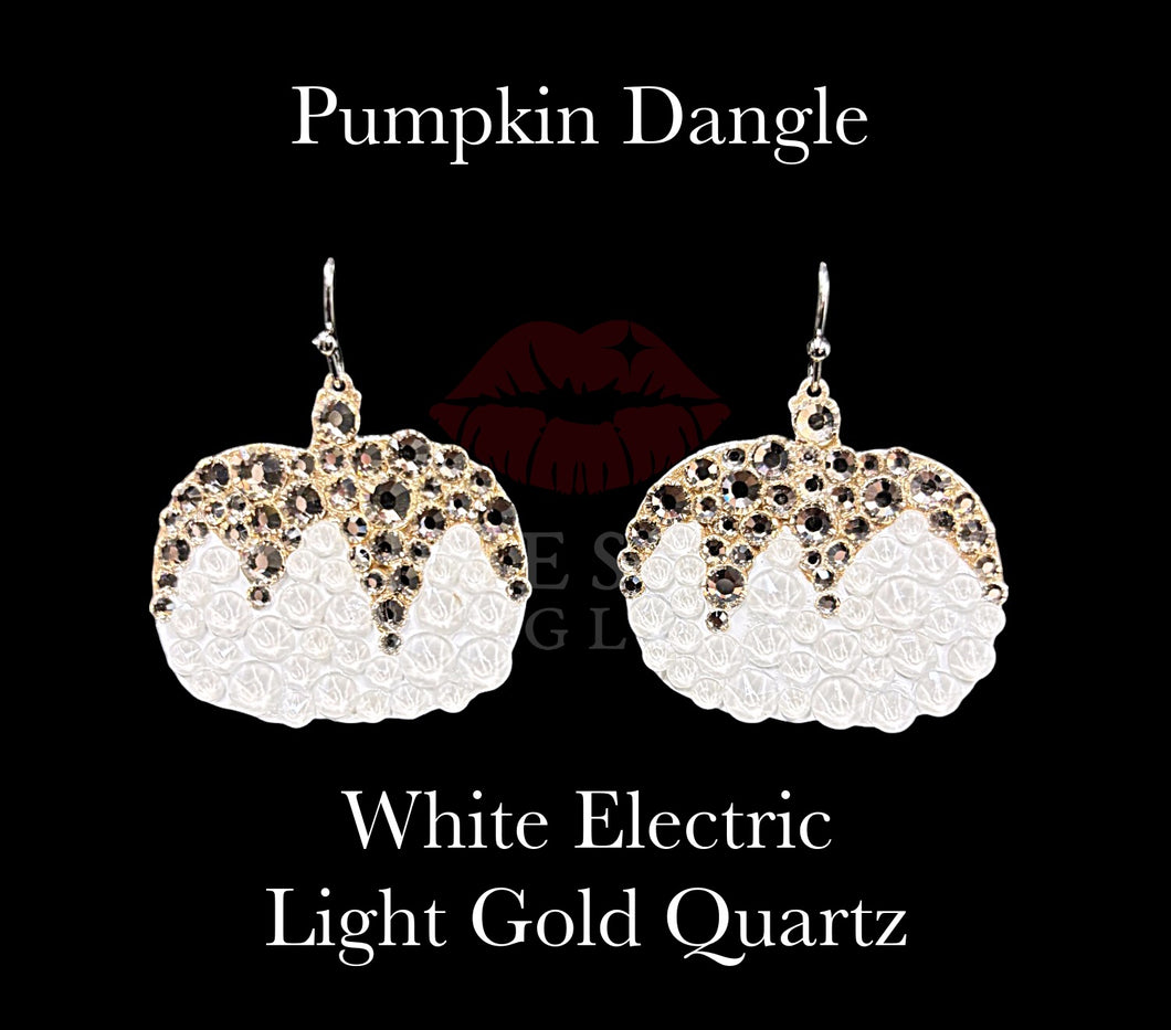 Pumpkin Dangle - White Electric with Light Gold Quartz Accents