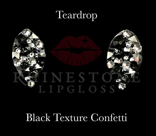 Teardrop Confetti - Black Texture Confetti