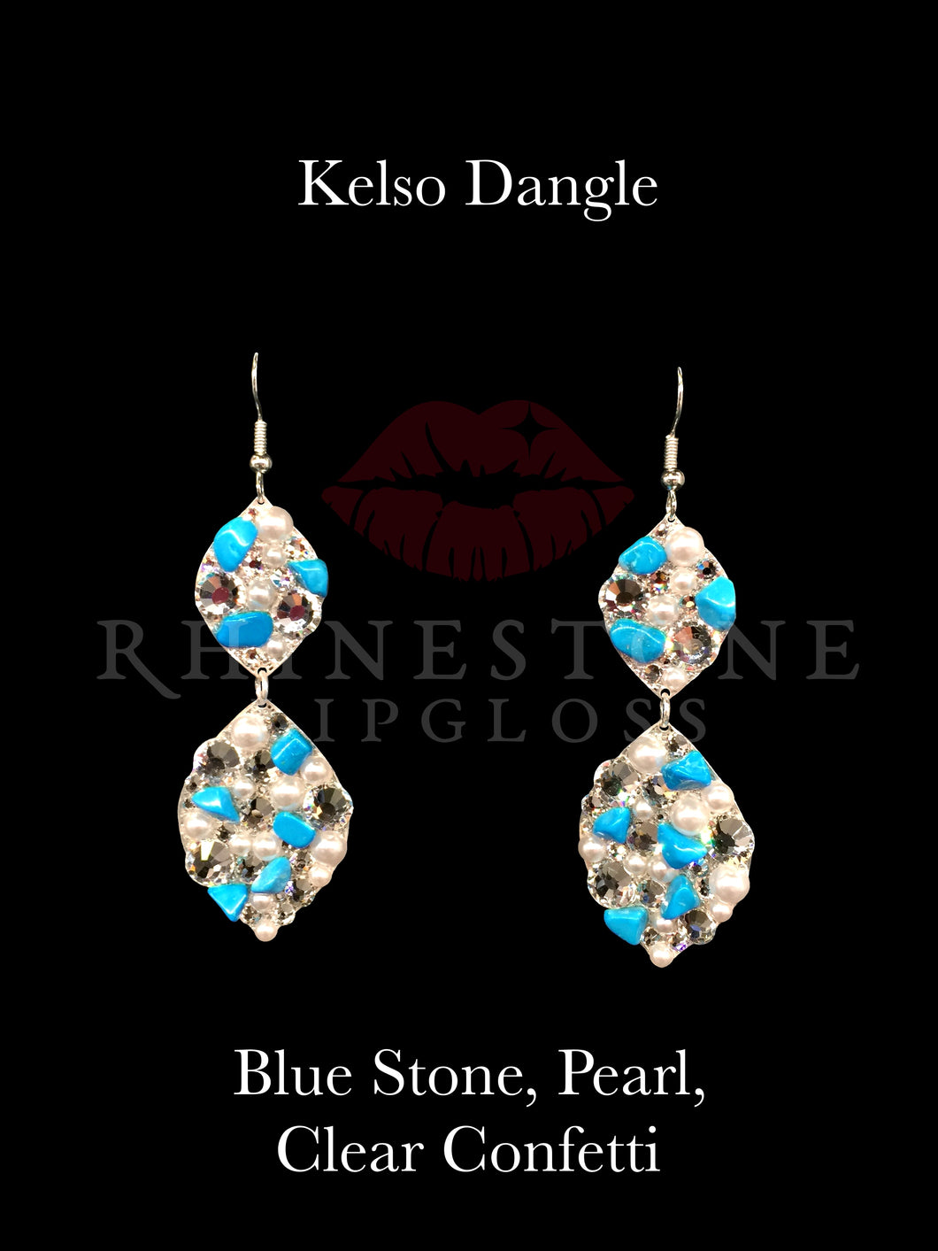 Kelso Dangle Blue Turquoise/Clear/Pearl Confetti