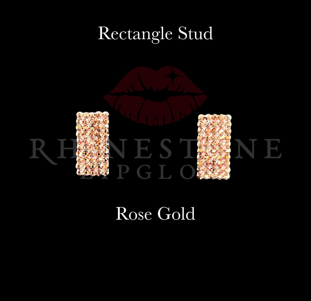 Rectangle Stud Rose Gold