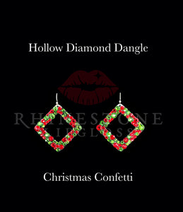 1) Christmas Confetti Hollow Diamond Dangle