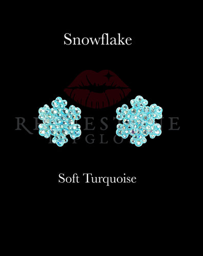 1) Snowflake Stud Soft Turquoise