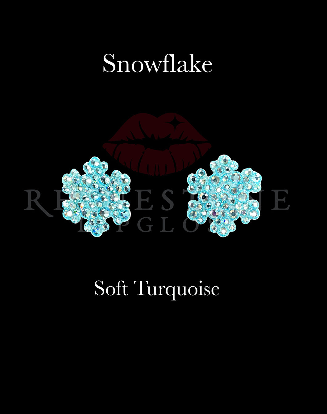 1) Snowflake Stud Soft Turquoise
