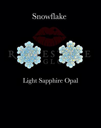 1) Snowflake Stud Light Sapphire Opal